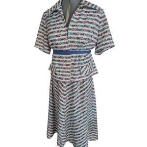 Vintage MCM Amy Adams floral short sleeve jacket cottage core 60s mod‎